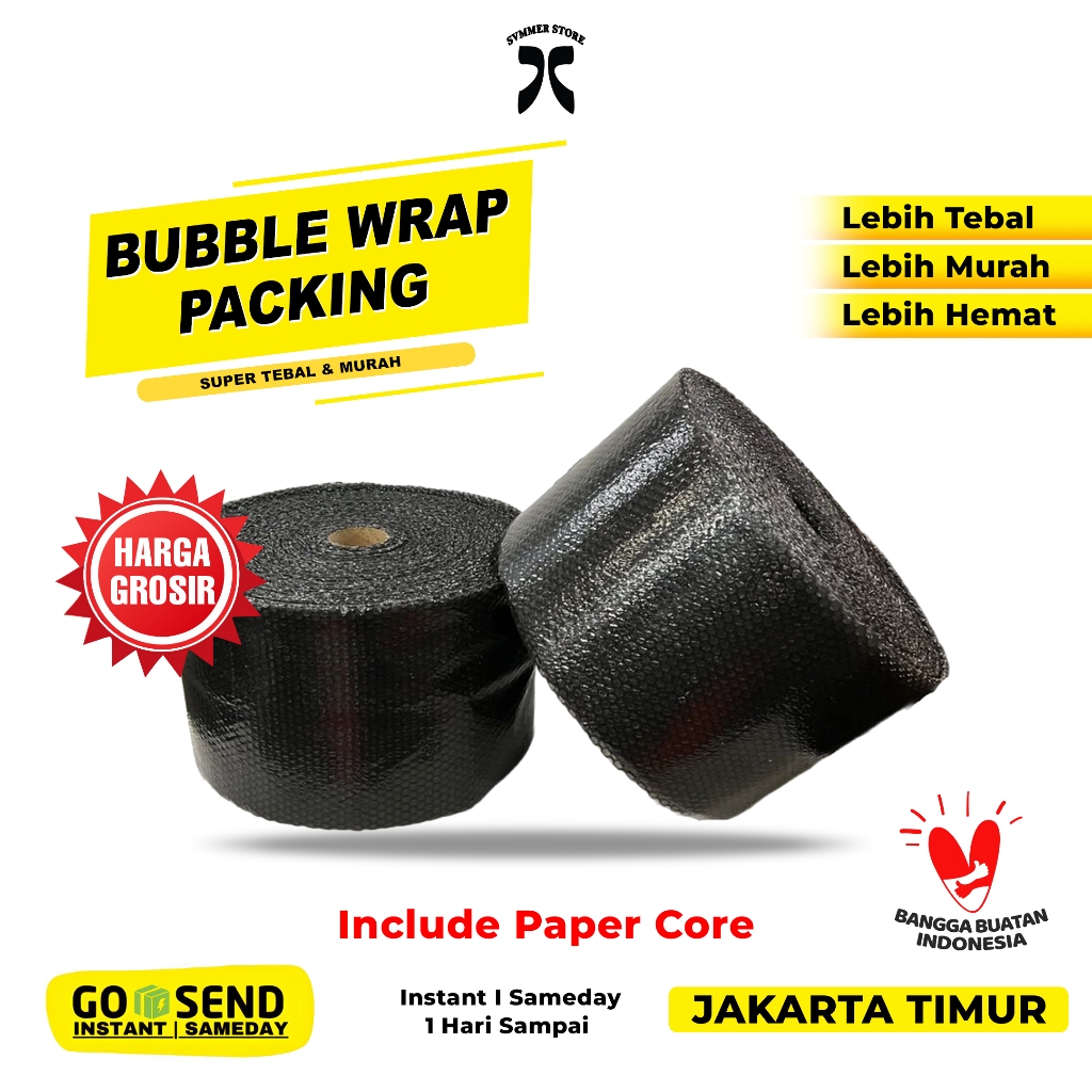 

Bubble Wrap Packing 30x50m 30cm x 50meter Hitam Bening Plastik
