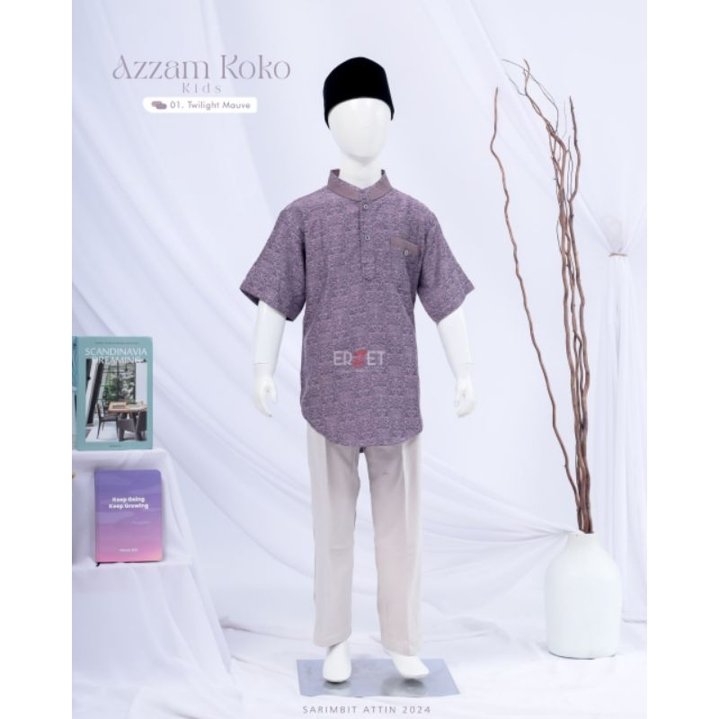 READY STOK KOKO AZZAM KIDS WARNA MAUVE BY ATTIN HIJAB