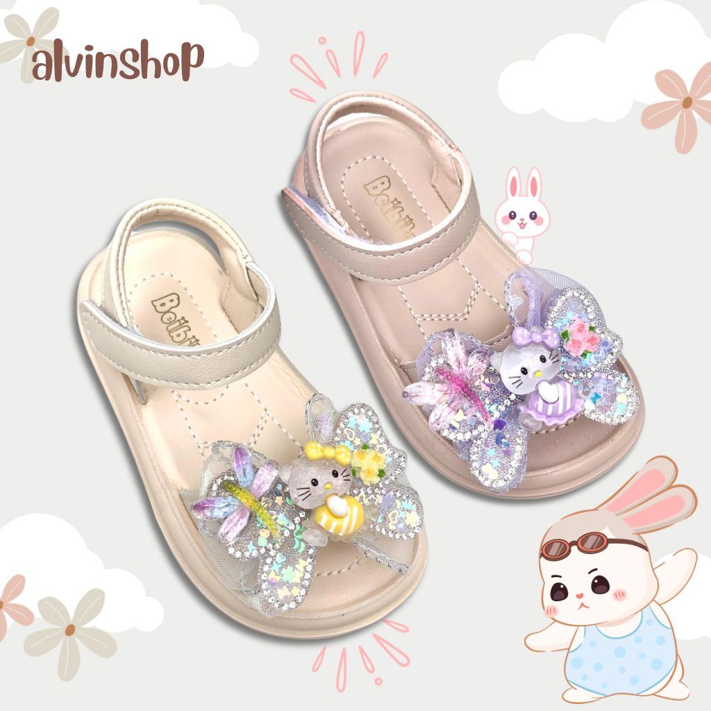 TIFANNY - 602 Sandal Tali Lampu LED Anak Perempuan Impor