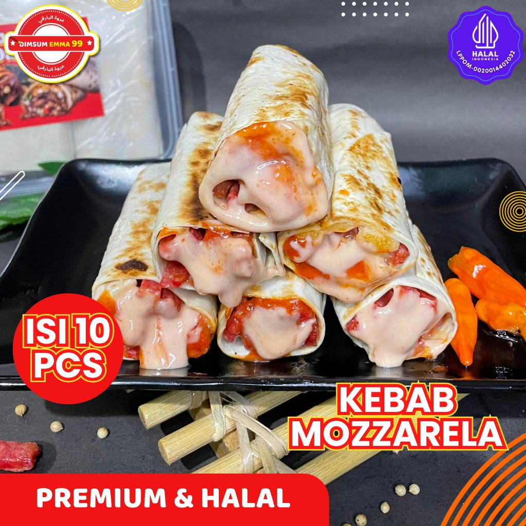 

Kebab Frozen Mozarella isi 10 pcs Premium dan Halal HARGA GROSIR!!