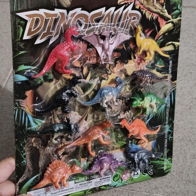 Dinosaur Set Lengkap 13 pcs Mainan Miniatur Hewan Liar Besar Toper Hiasan Dekorasi Kue Ultah Birthda
