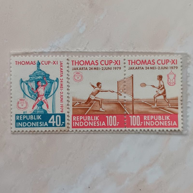 

(OG) Perangko Indonesia 1979 Thomas Cup Set Lengkap 3 pcs Mint