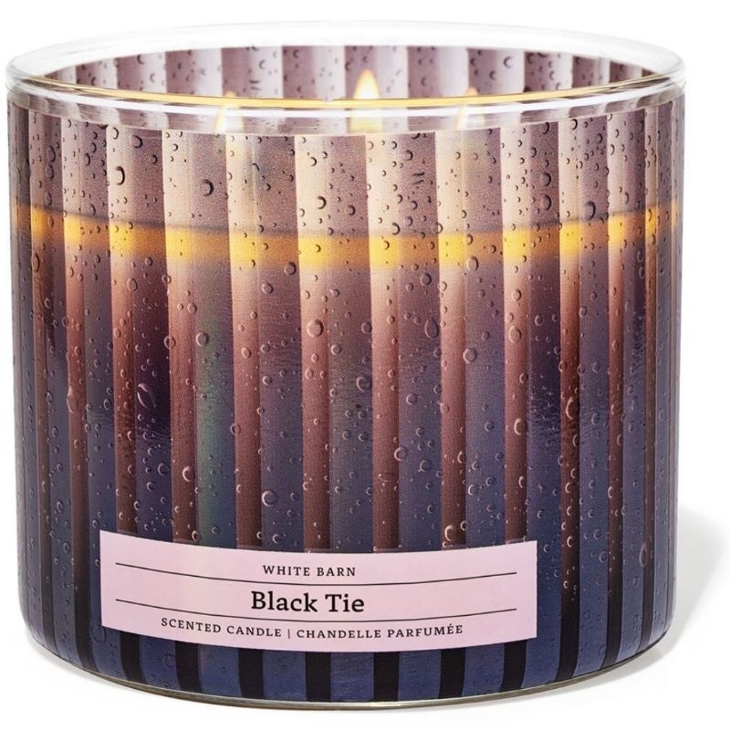 BBW BLACK TIE 3 WICK SCENTED CANDLE MADE WITH NATURAL ESSENTIAL OILS 411 G SMOOTH SOPHISTICATED TIME