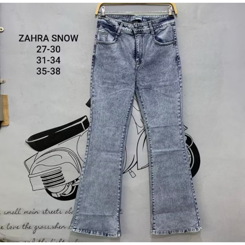 HW CUTBRAY ZAHRA/ Celana Jeans Cutbray Zahra Snow Blue Evodom Jeans