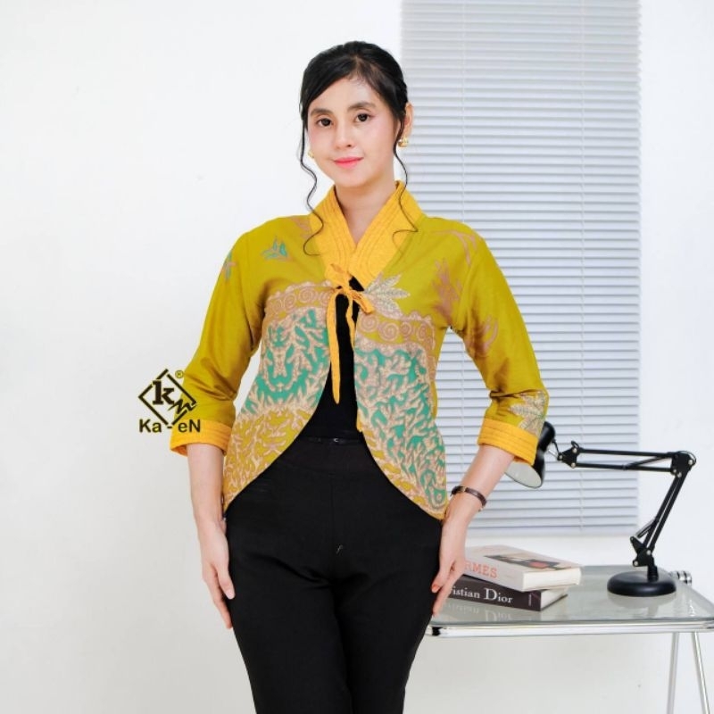Blazer Batik Wanita Atasan Batik Blazer Outer Wanita Kantor Modern