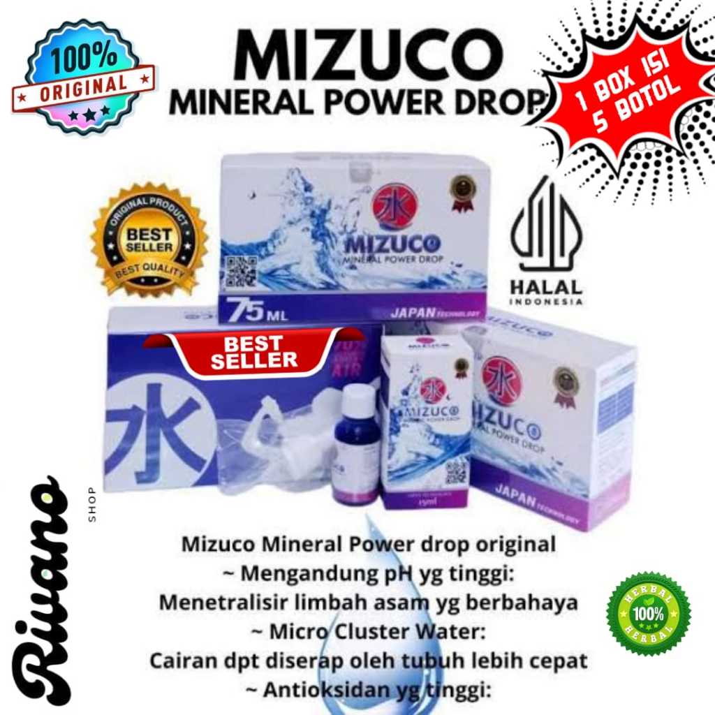 MIZUCO MINERAL POWER DROP 1 BOX ISI 5 BOTOL ORIGINAL