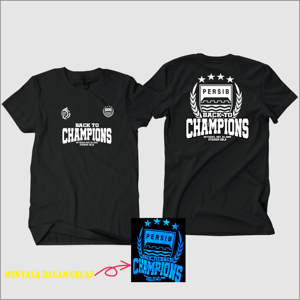 kaos persib champions menyala dalam gelap