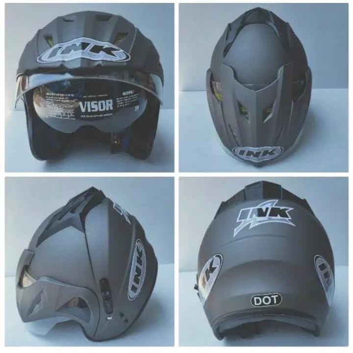 HELM INK DOUBLE VISOR ORIGINAL MERK NIELS EMBOSS SNI MODEL T 1 FREE STIKER INK