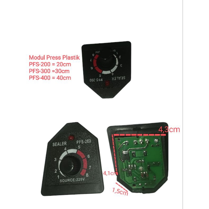 Modul kontrol suhu dari alat impulse sealer Sunace PFS -200 PFS-300, merekatkan plastik.