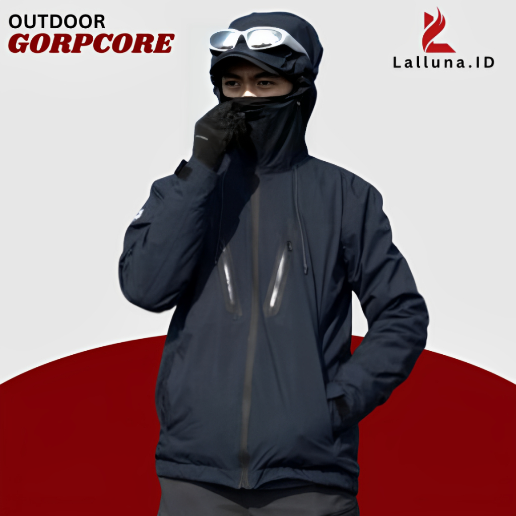 Gropcore Jaket Outdoor Black Polos Hitam Jacket Gunung Outdor Gropcore Jaket Goretex