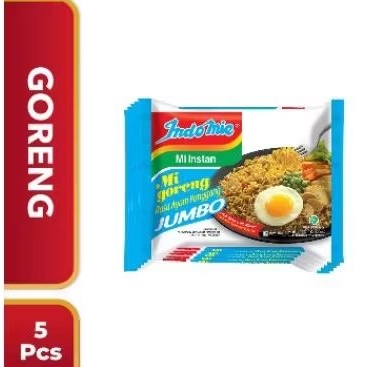 

Indomie Goreng Jumbo 127gram Rasa Ayam Panggang gram 5Pcs