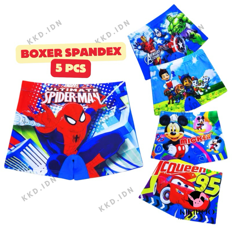 5 pcs Boxer /Brief Celana Dalam Spandek Import Anak Cowok Motif Super Heroes BAL02