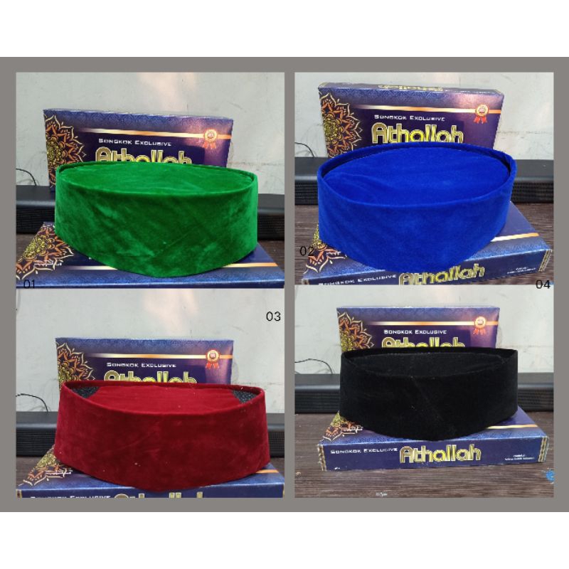peci hitam merah biru hijau songkok kopiyah beludru
