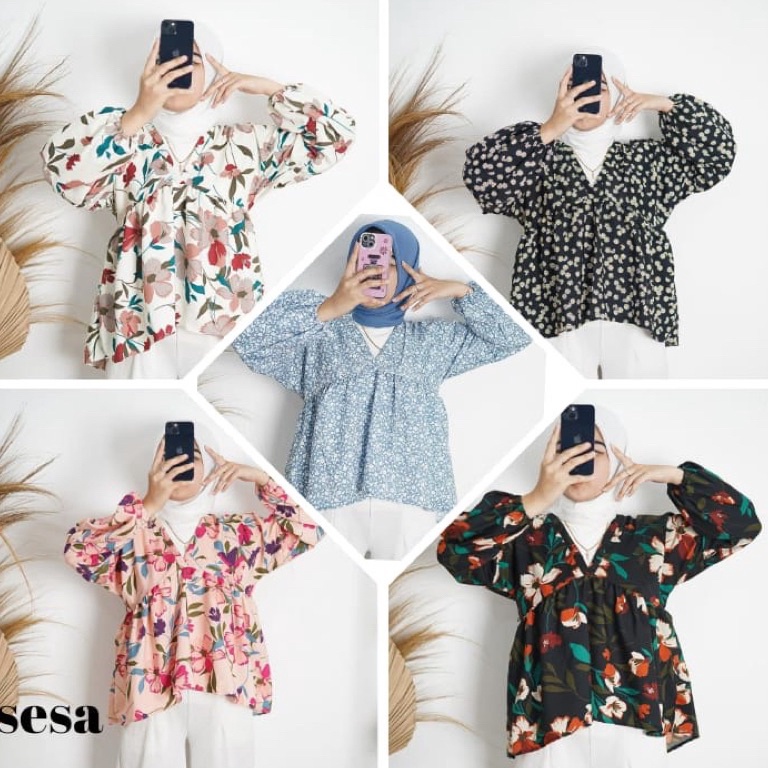 55 Termurah GFS FLOWY BLOUSE VINTAGE KOREAN STYLE  OLLA BLOUSE