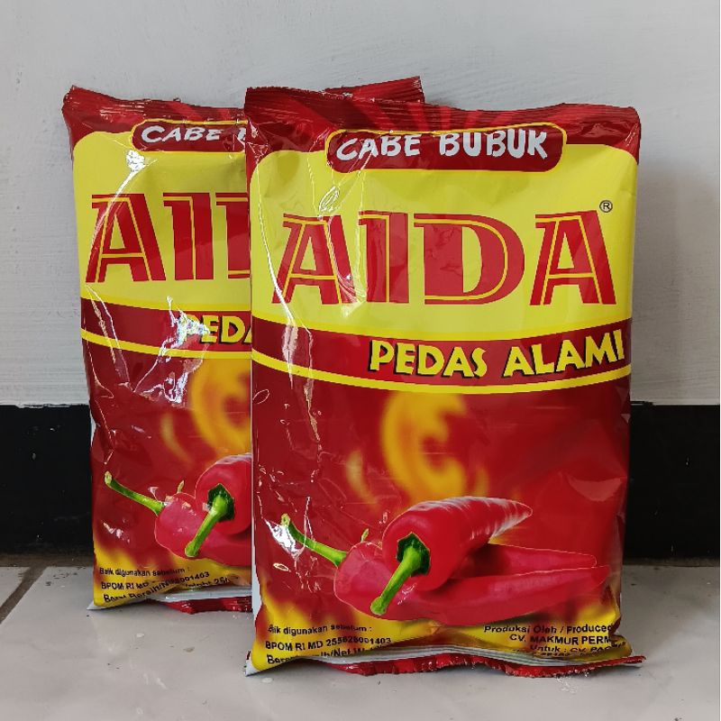 

Cabe Bubuk Aida Kemasan 250g Pedas Alami