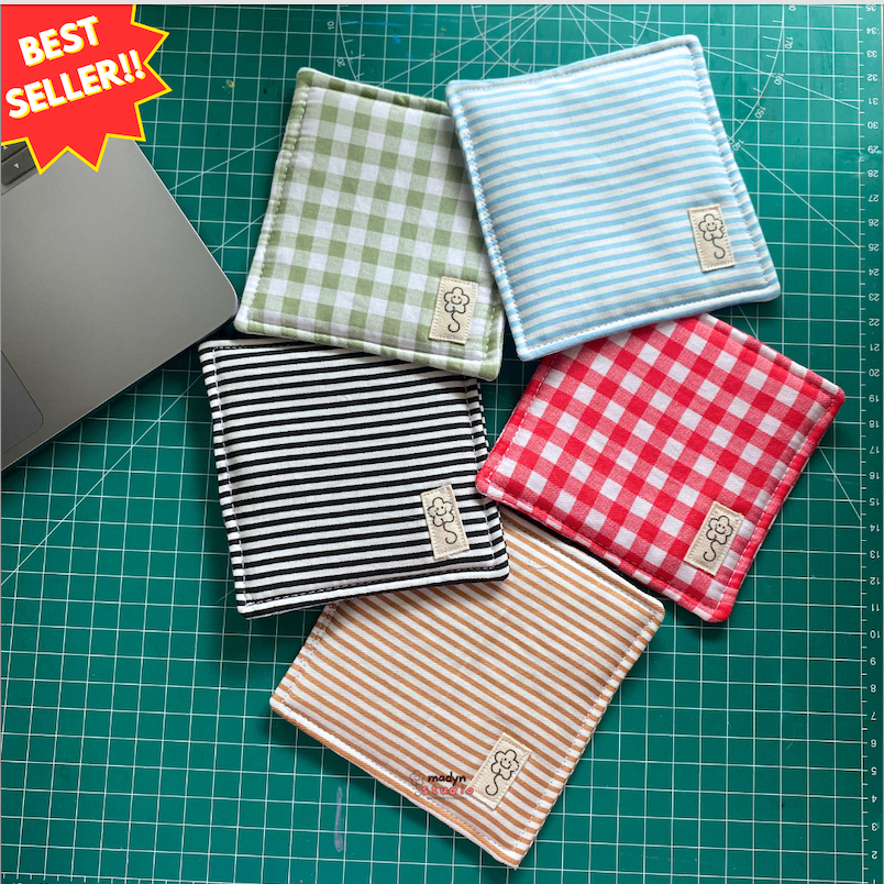 Tatakan Gelas Kain / Coaster Cotton / Dekorasi Tatakan Gelas Aesthetic | Madyn Studio Indonesia