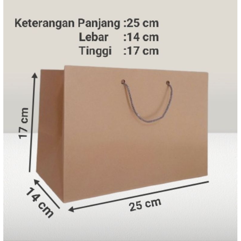 

Paperbag murah/ Paperbag coklat polos/Tas kertas/Tas kado (Safira) 25×14×17