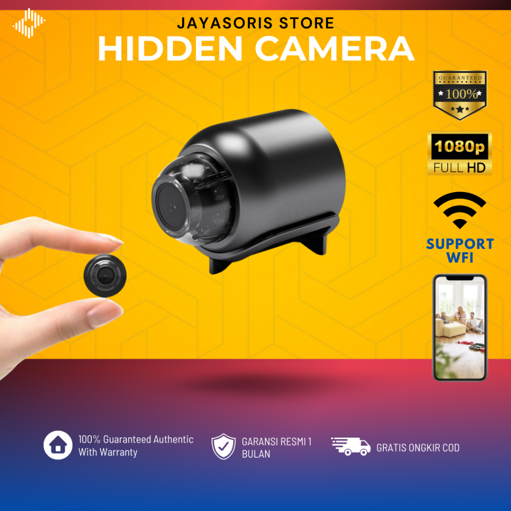 【Original-Impor】5mp Ip Camera Cctv Mini Tersembunyi Tanpa Kabel Indoor Spy Camera Mini Wifi Wireless