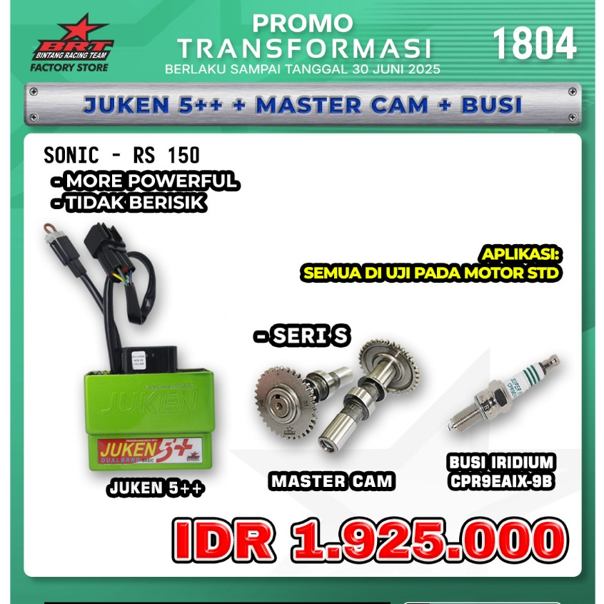 PROMO JUKEN 5++ + MASTE RCAM + BUSI BRT / SONIC -RS 150
