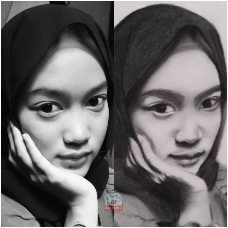 Gambar Sketsa Wajah Custom | Lukisan Wajah | Gambar Sketsa Wajah Realistis | Kado Unik Pernikahan