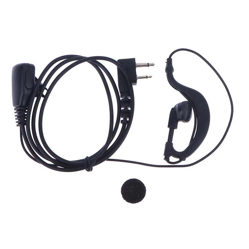 Headset Mic Walkie Talkie PTT Single Earpiece 2 Pin ICOM