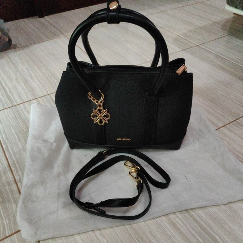 Prelovedsss VVGC les catino jasper satchel hitam original black slingbag handbag tophandle bag tas m