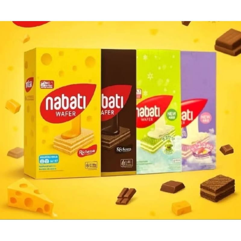

NABATI WAFER KOTAK ISI 20 RICHEESE RICHOCO KOREAN GOGUMA KELAPA COCOPANDAN
