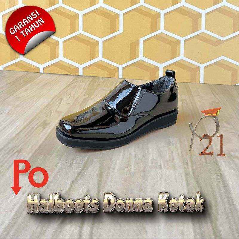 SEPATU PDH WANITA P21 HALBOOTS DONNA KOTAK