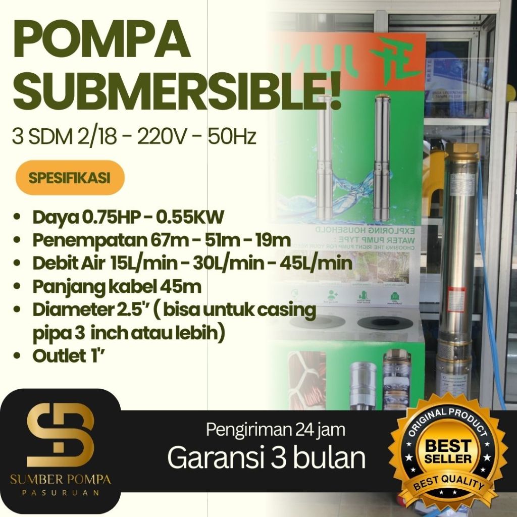 pompa Submesible JUNHE 3SDM2/18