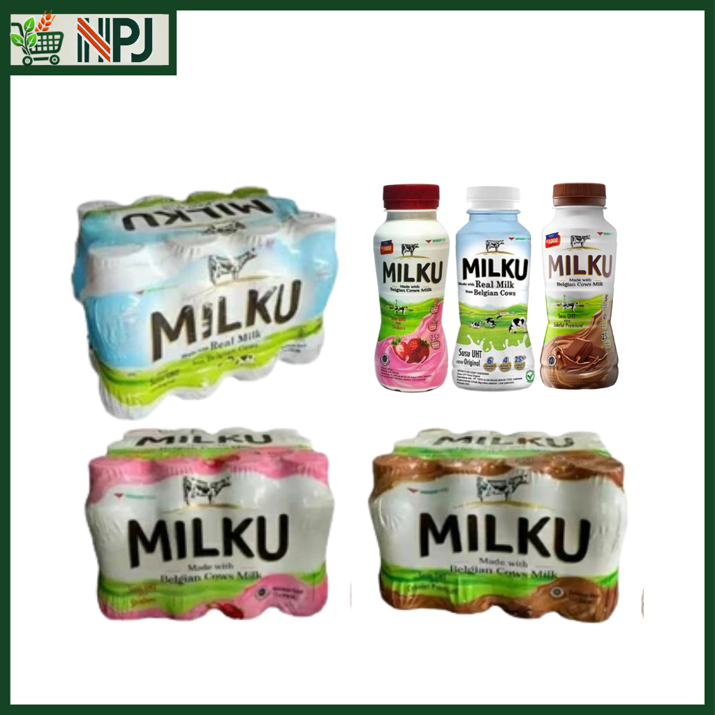 

Susu Milku 200ml Rasa Original, Stroberi, Coklat – 1 Krat Isi 12 Botol
