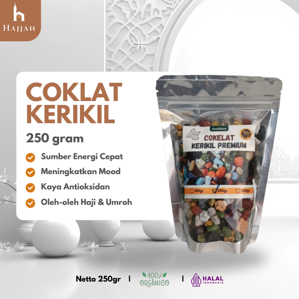 

Coklat Kerikil 250 Oleh-Oleh Haji Umroh COD Makassar 100% Alami dan Original