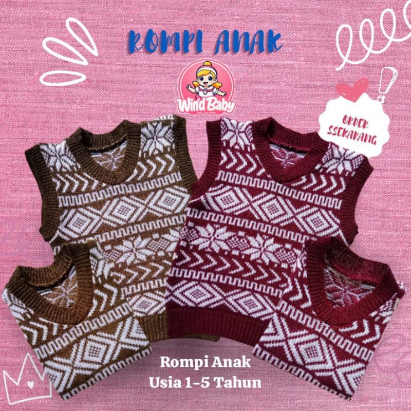 Rompi Rajut Anak Laki-Laki Motif SIDO Usia 1-5 Tahun