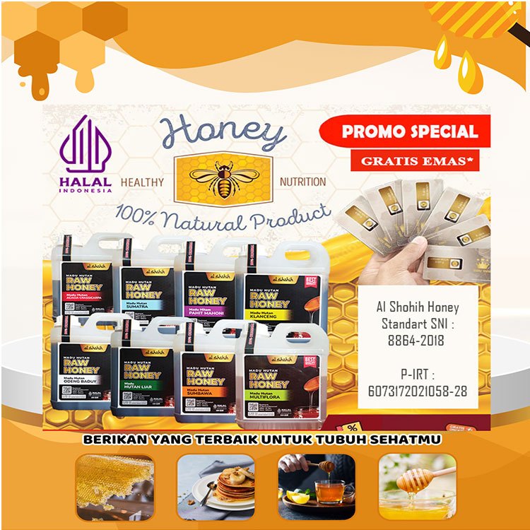 

Madu Hutan Asli Al-Shohih All Variant 1Kg - Pure Forest Honey 100% Original Segel