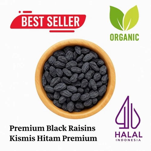 

Petite KISMIS HITAM 250 GR - DARK RAISIN - DRY BLACK RAISIN USA HALAL PREMIUM
