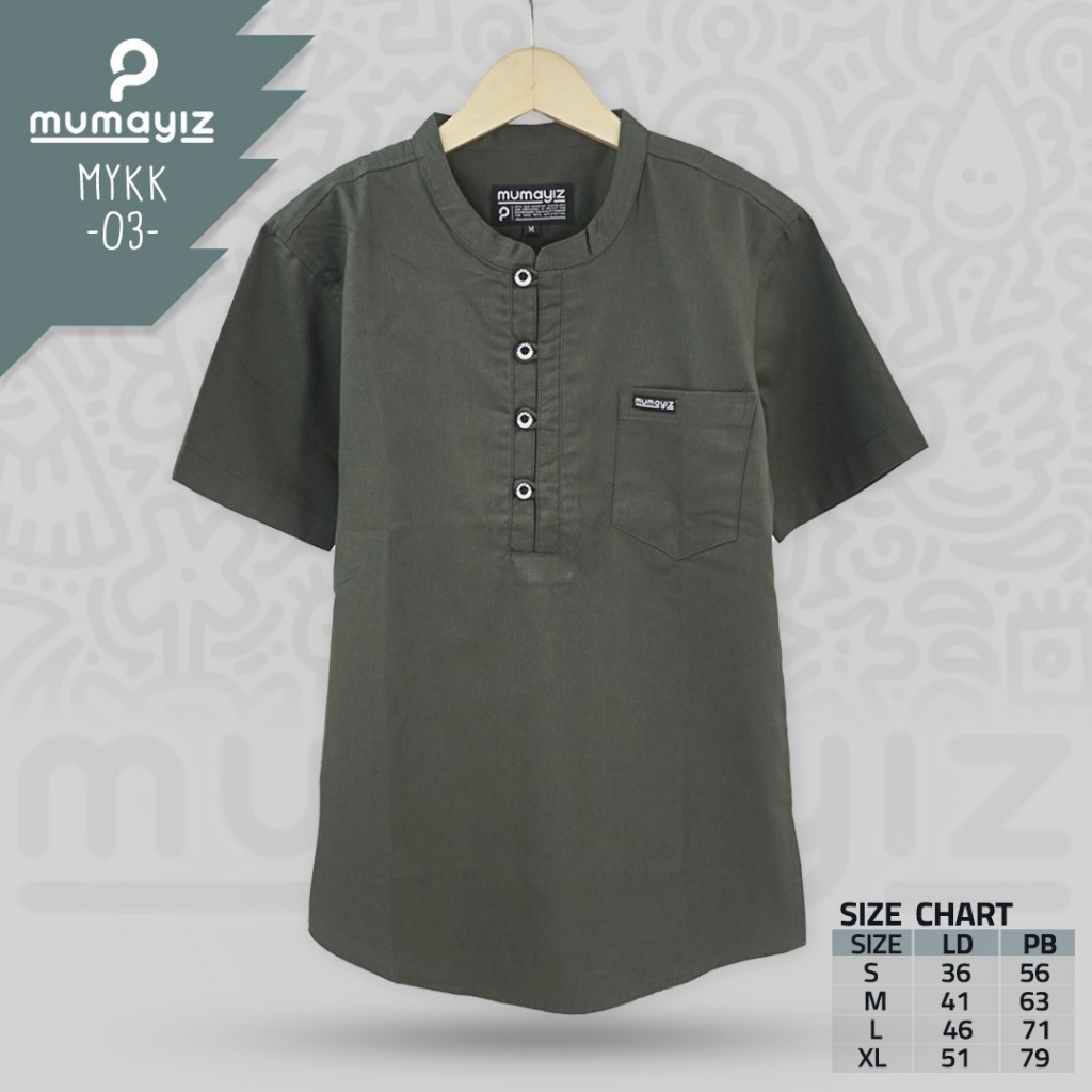 MUMAYIZ Baju kemeja kurta/koko anak lengan pendek usia 4-15 tahun
