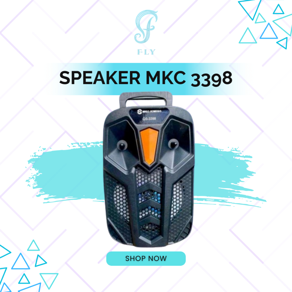 Fly Speaker Bluetooth 3398 Kimiso MKC Size 6.8" Inchi Bonus Mic