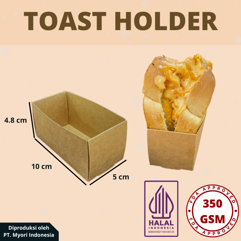 

Box Roti Bakar | Toast Holder | Toast Box Terbuka | uk. 10 x 5 x 4.8 cm