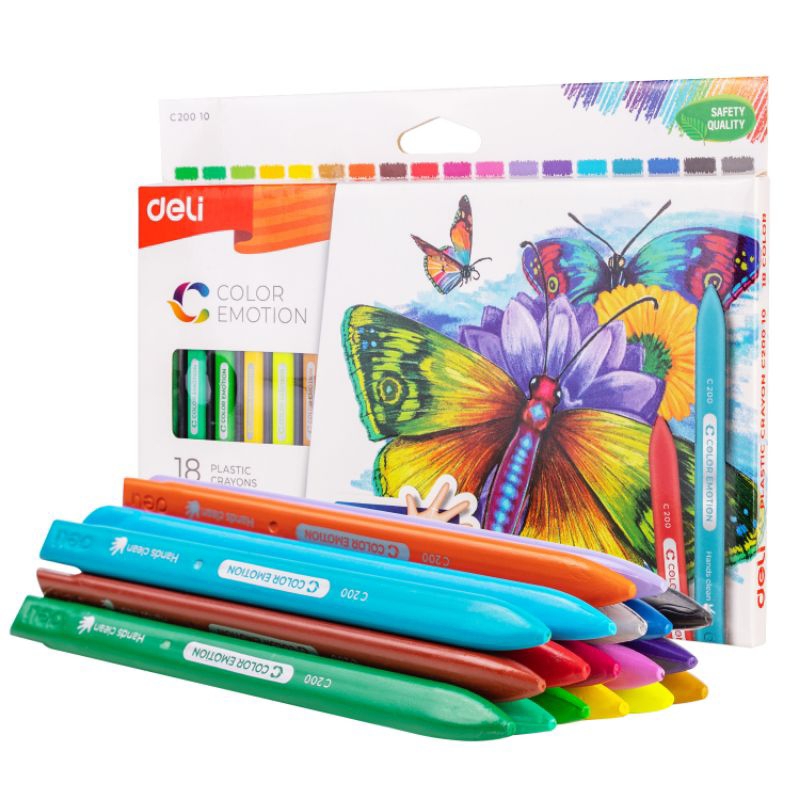 

Deli Plastic Crayon / Krayon Plastik 18 Warna Triangular Tahan Lama C20010