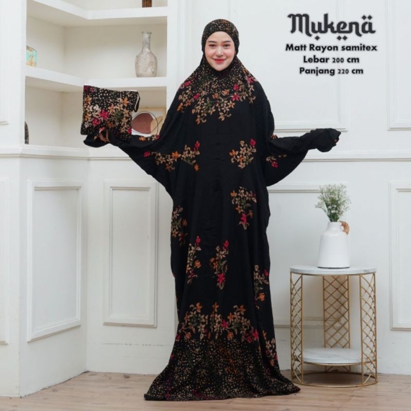 mukena lajuran nukena batik dewasa motif bunga mukena rayon tebal nyaman adem