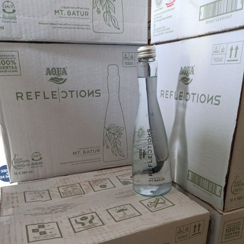 

Aqua Reflections Still Air Mineral Botol Kaca 380ml BPOM HALAL SNI