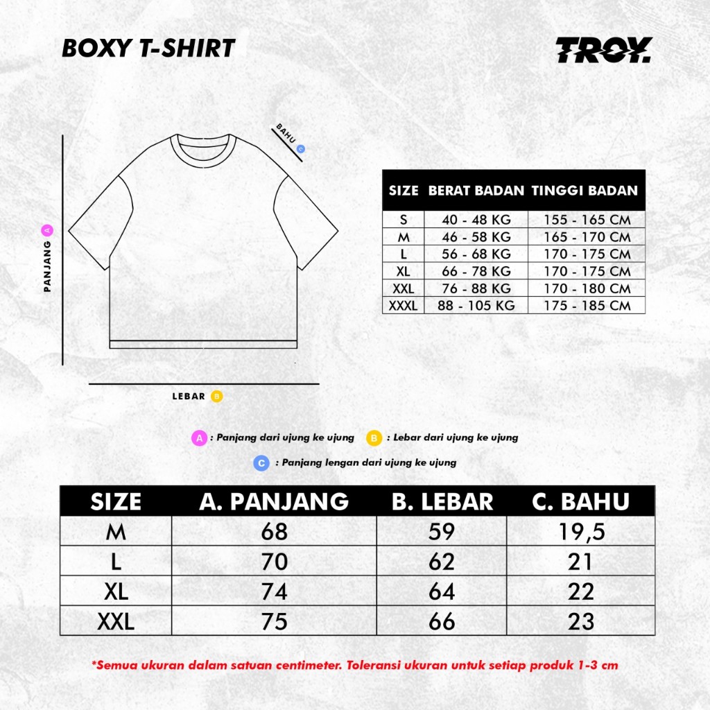 Troy Company Tshirt Boxy Oversize Black Work - Kaos Boxy Oversize Hitam MB 3109