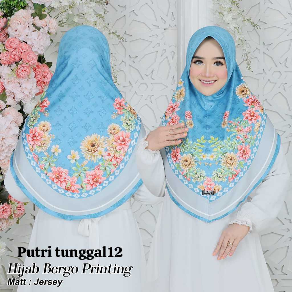 hijab bergo printing mett jersey krudung instan motif bunga toko putri tunggal12
