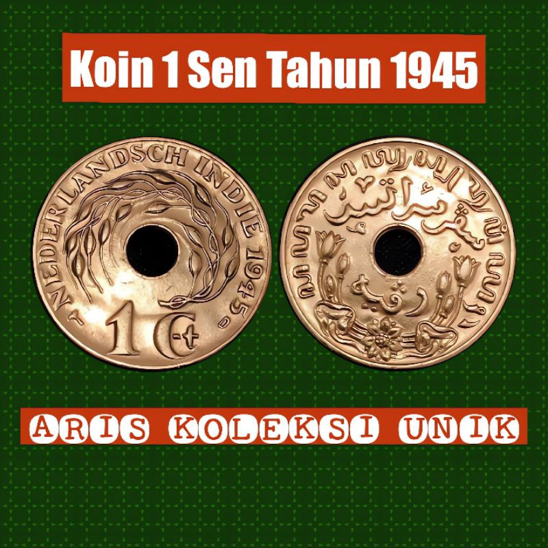 koin 1 sen bolong random tahun 1936-1945