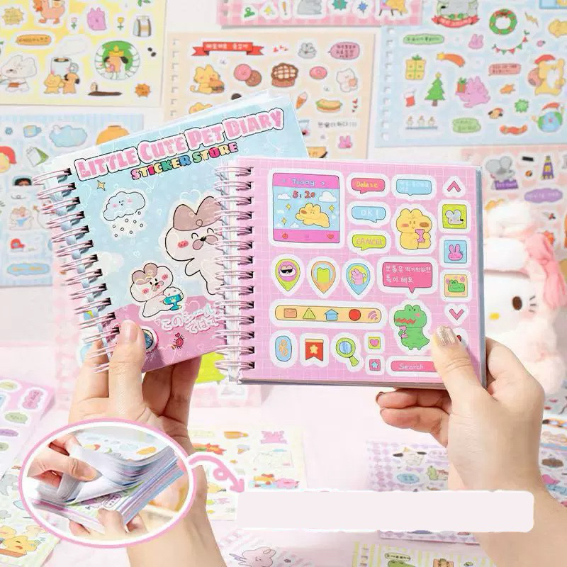 

sticker book isi 60 lembar cute animal dekorasi journal diary stiker buku lucu readystock B3038