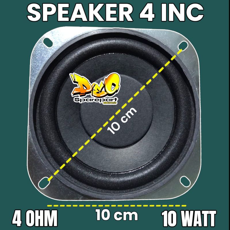SPEAKER 4 INC 4 OHM 10 WATT BASS VOCAL karakter WOOFER speker mini 4 in 4 ohm 10 watt