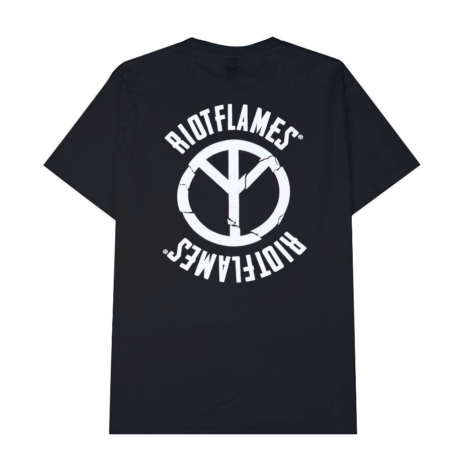 RIOT FLAMES Kaos Pria -  PEACE RIOT - Black