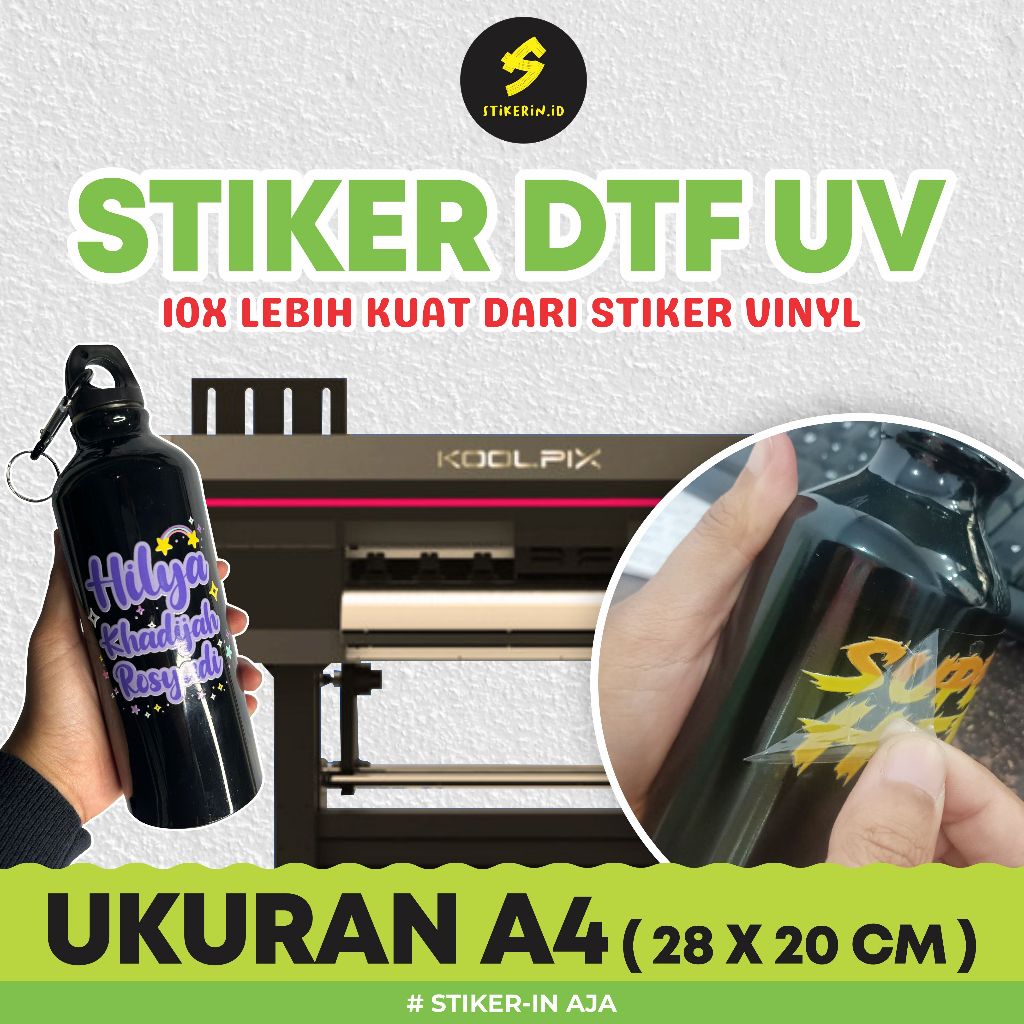 

STIKERIN[A4] Stiker DTF UV | Decal Kering | Pengganti Stiker Cutting
