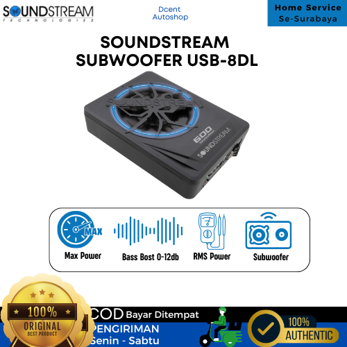 Amplifier Subwoofer Mobil - Subwoofer Kolong USB-8DL - SoundStream USB-8DL - Subwoofer Audio Mobil -