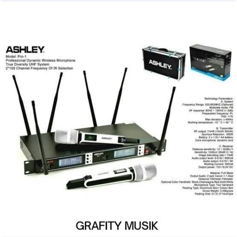 Mic Wireless Ashley Pro1 Pro 1 Original Ashley