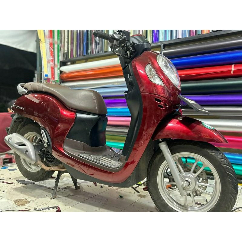 Skotlet Merah Tua Metalik Stiker Scotlet Dark red Candy Metalic Scotlite Merah Doff Untuk Variasi Li